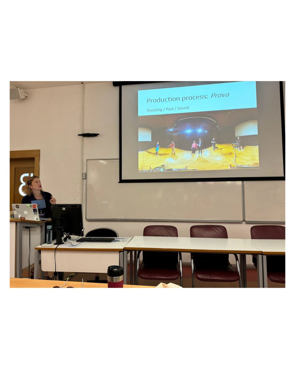pos_vr's tweet photo. Graduate Workshop: Positionne the Spectator in Cinematic Virtual Reality w/ @melisbehlil 

Thank you @NECS_Network 🙏🏻

#keynotespeaker  #necs2024 #i̇zmi̇r #postcinema 

@izmirekonomiuni https://t.co/0wKu2ysE2m