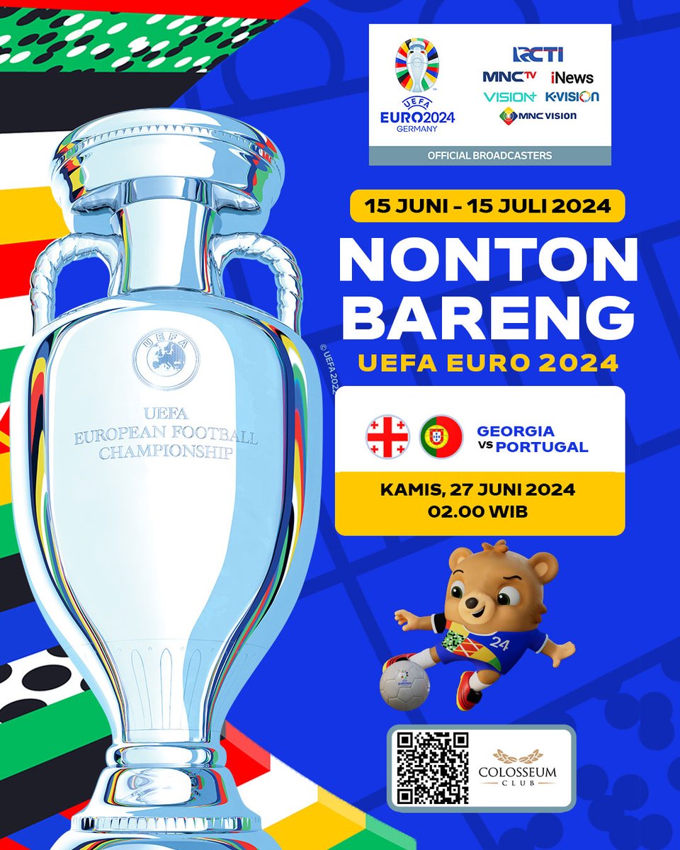 ColosseumJKT's tweet photo. ⚽ Euro 2024 Game Night at Colosseum Jakarta! ⚽

Enjoy an incredible night of football on our enormous LED screen:

11PM: Slovakia 🇸🇰 vs Romania 🇷🇴
11PM: Ukraine 🇺🇦 vs Belgium 🇧🇪
2AM: Georgia 🇬🇪 vs Portugal 🇵🇹
2AM: Czechia 🇨🇿 vs Türkiye 🇹🇷

#Euro2024 #Nobar #ColosseumJKT https://t.co/tXJYknEd5k