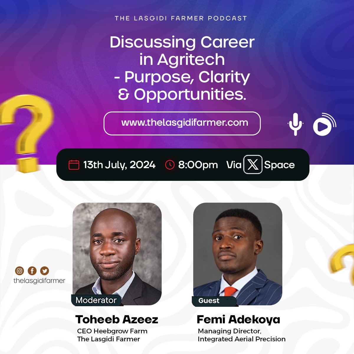 dlasgidifarmer's tweet photo. We’ll be discussing agritech &amp; agritech career.

Significant tech investment is pouring into the agric sector opening up immense opportunities to make a career.

How do you navigate agritech career?

Join us here on 13th July, 2024 by 8pm.

Space Link: https://t.co/a5H0PGb1Nl https://t.co/js5cnlasdo