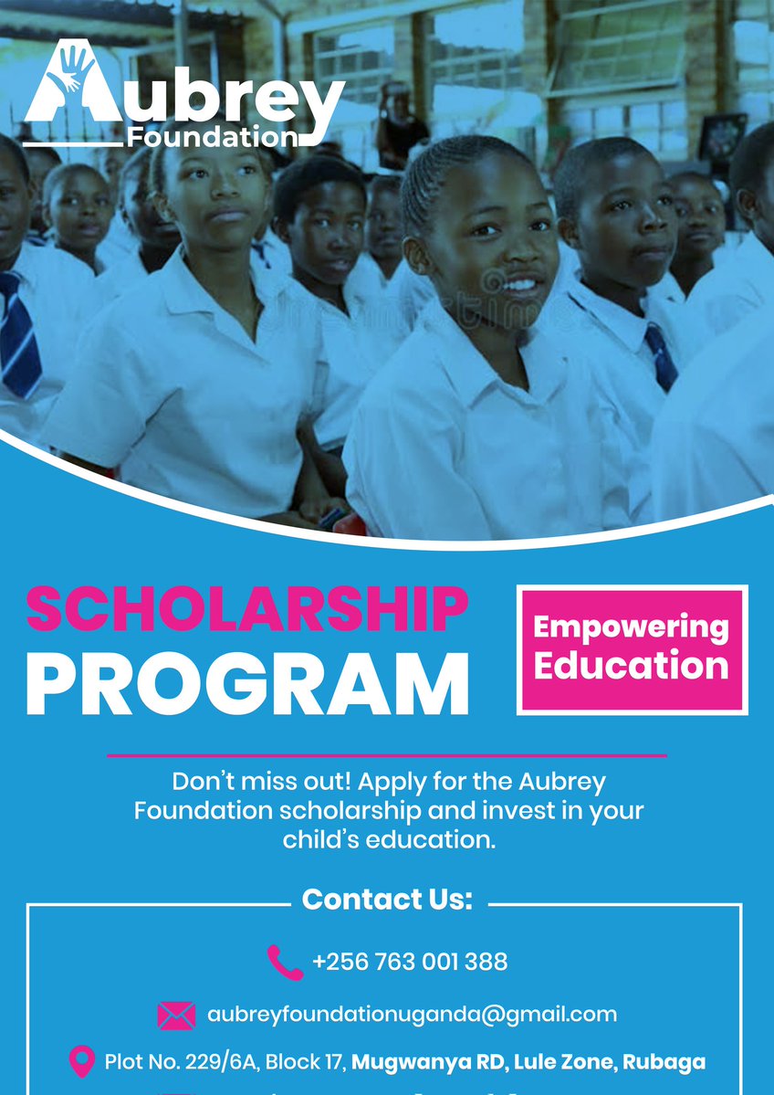 ExtraUg79338's tweet photo. π Calling all students! Don't miss out on the chance to apply for the @AubreyUganda Scholarship Program. To receive financial support for your education! Apply now and take the first step toward a brighter future. π
#Scholarship #StudentSuccess #AubreyFoundation @AubreyFdn https://t.co/0fghhjONQg