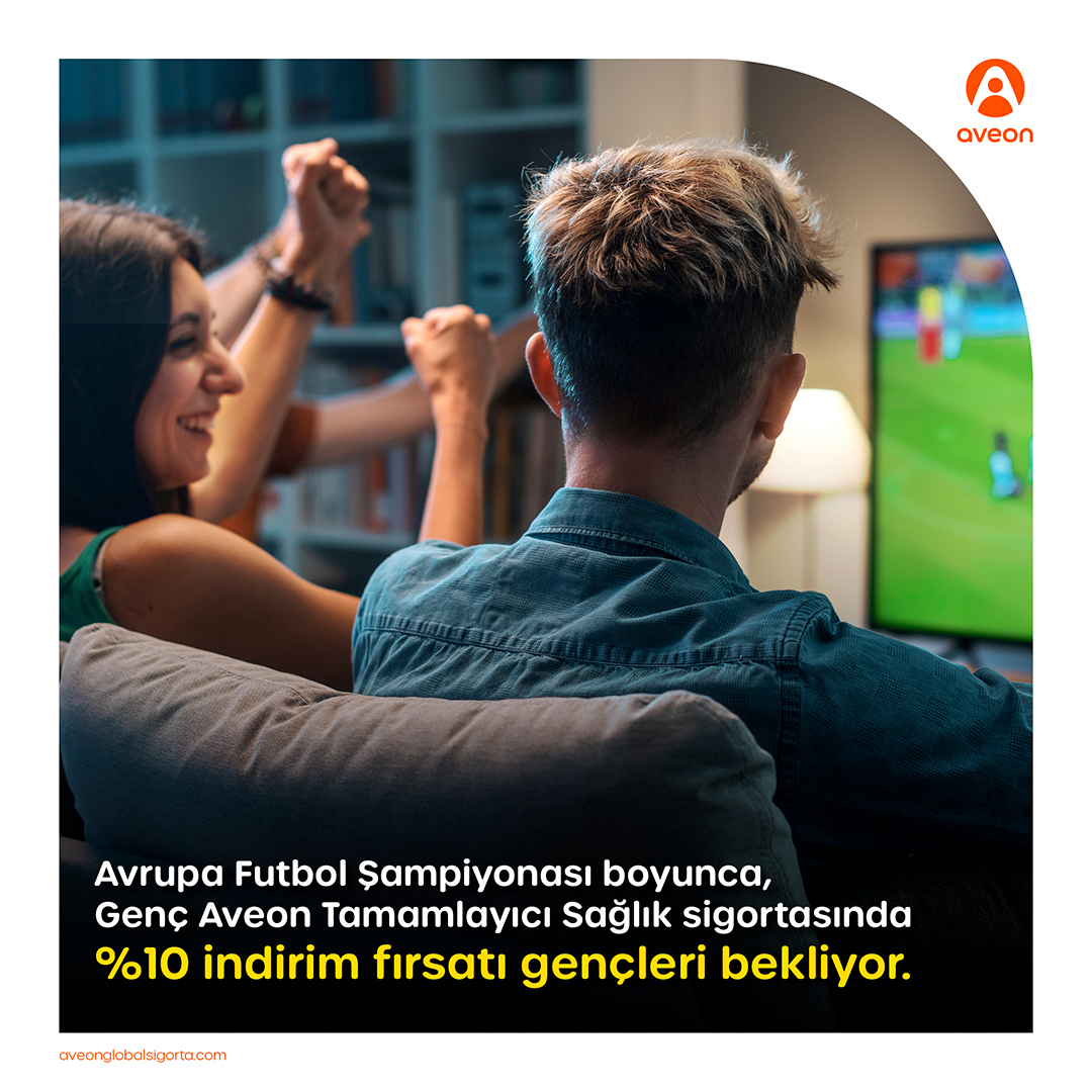 Gençlerimizin Avrupa Futbol Şampiyonası heyecanına ortak oluyoruz. Şampiyona boyunca Genç Aveon Tamamlayıcı Sağlık Sigortası gençlerimize özel %10 indirimli. Detaylı bilgi için en yakın acentemizi ziyaret edebilirsiniz.

#Aveon #SeniAnlayanSigorta #Euro2024