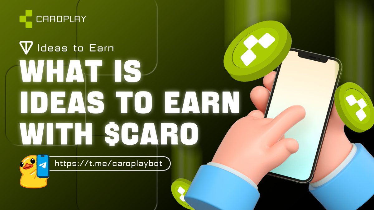 💡 What is Ideas to Earn？
✅Initiate or participate in voting on ideas to earn $CARO!

🧐 Can I participate for free? 
Yes! Log in to the game to claim your airdrop and participate directly!

🤩 How to join the game?
1⃣Enter the CaroPlay TG bot
t.me/caroplaybot
2⃣Connect