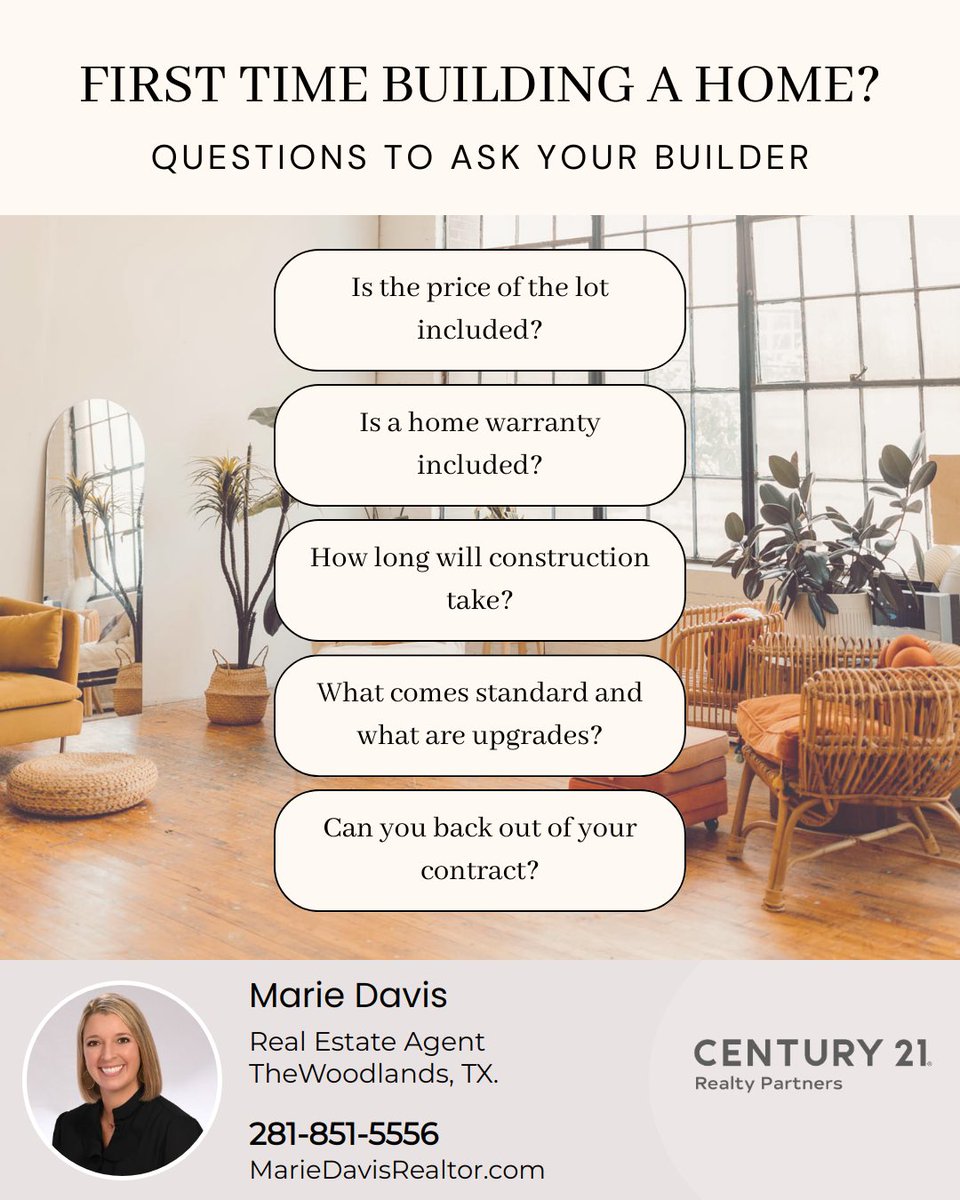 mariedavishomes's tweet image. Building a home for the first time can be a whirlwind process. That’s why you need to ask your builder these 5 questions! 

Want to learn more about buying the new construction home you’ve been dreaming of? Just send a DM!

#homebuilding #ikeahome #homeowner #buildahome