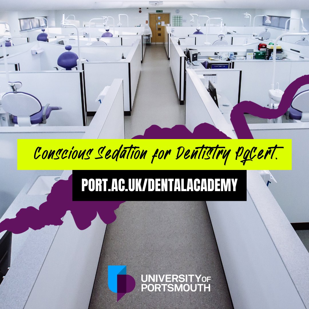 Applications are still open for our PgCert in Conscious Sedation, on this one year part time course you'll gain the knowledge and clinical skills needed to carry out conscious sedation in your practice, which is a highly sought-after dental skill port.ac.uk/study/courses/…