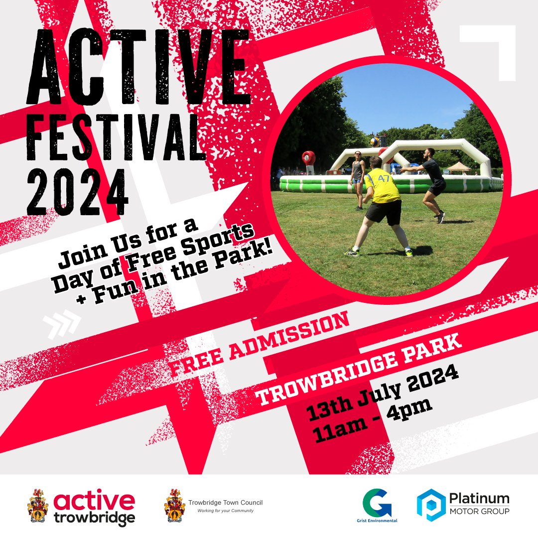 Active_Trow's tweet photo. Just 2 weeks away now from the #activefestival we are really looking forward to seeing Trowbridge Tigers Dodgeball Club return & to welcome the St Thomas' Volleyball Club attending for the first year Be sure to follow the festival event page on Facebook, to keep up with all news! https://t.co/fhyt2n8J2Y