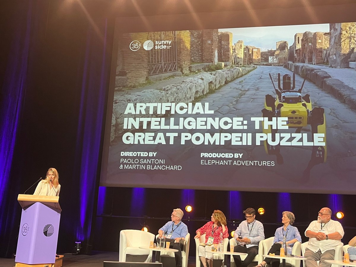 FranceTvDistrib's tweet photo. [@sunnysidedoc]

Great pitch session by #JuliaSchulte with #PaoloSantoni #MartinBlanchard who presented our new science documentary #AITheGreatPompeiiPuzzle at #SciencePitch ! 🎥

Production: @ElephantGroupe
International sales: @francetvdistrib 

#SunnySide2024 #SSD24 https://t.co/SkknOamtOh