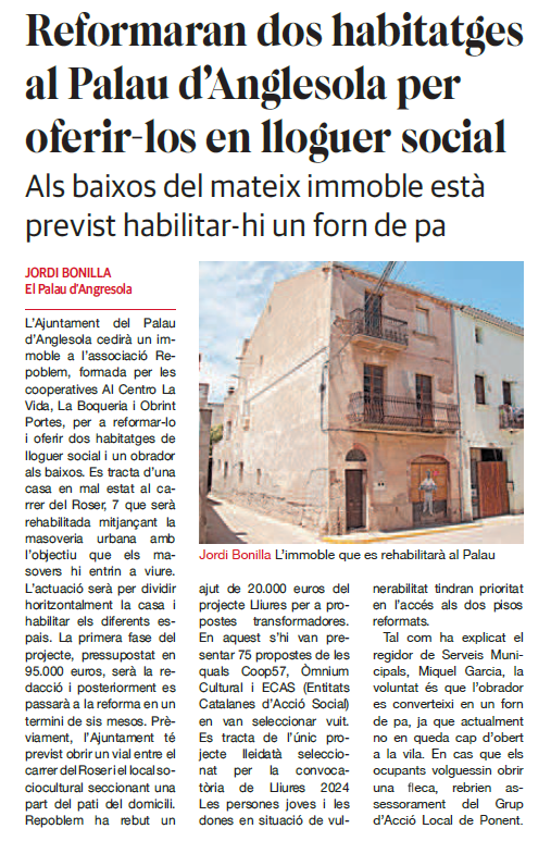 OmniumLleida's tweet photo. El projecte "Repoblem" guanyador de l'ajut de @projectelliures en el que @omnium forma part comença a caminar. Enhorabona! 
@obrintportes @la_boqueria @PonentCoopera @coop_57 https://t.co/aegBWRMuqb