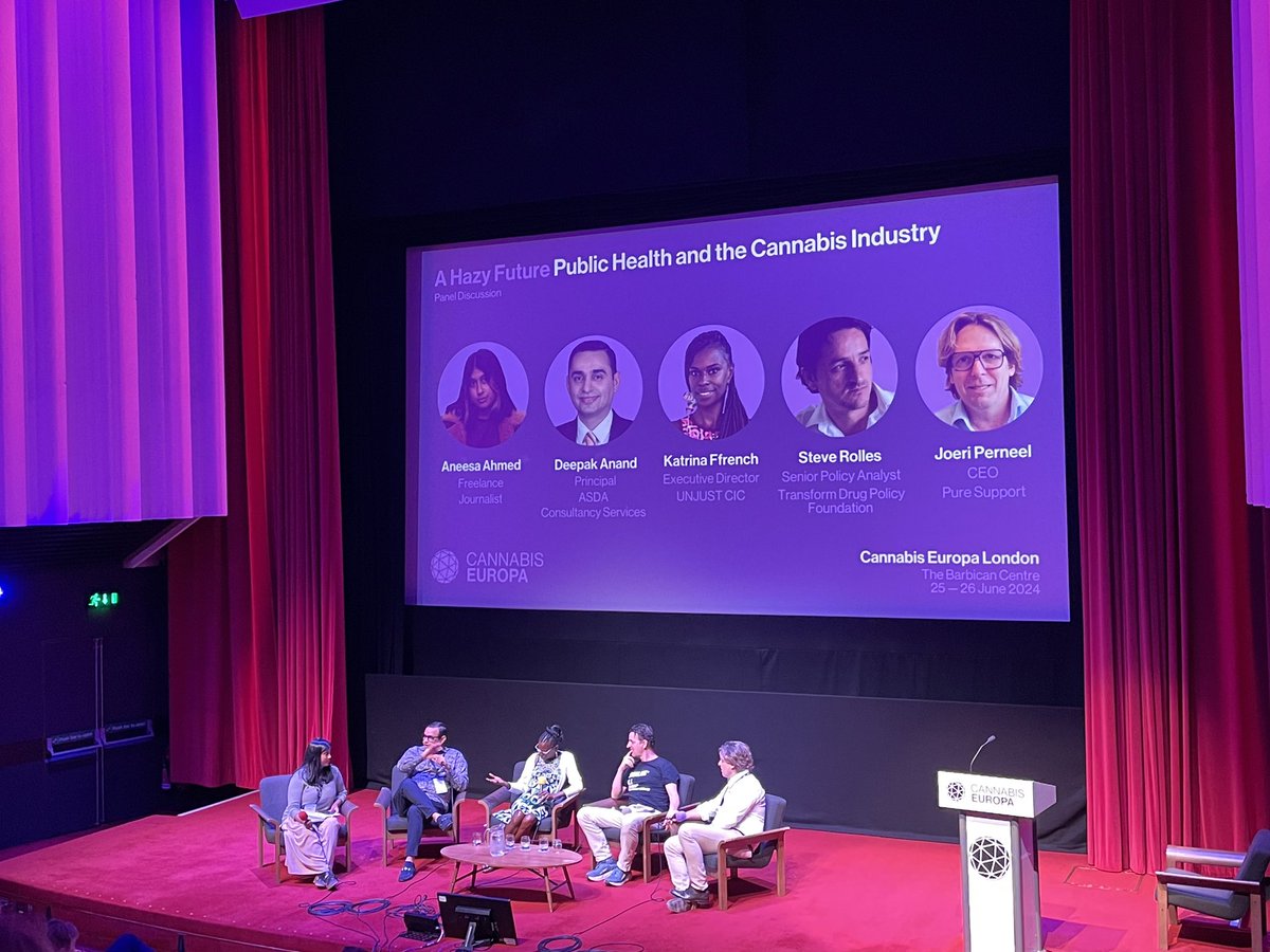Mike Morgan-Giles (@mikemgiles) on Twitter photo Interesting panel at <a href="/cannabiseuropa/">Cannabis Europa</a> on public health and 🌱.
Speakers, including from <a href="/UnjustUK/">UNJUST-UK</a> and <a href="/TransformDrugs/">Transform Drug Policy Foundation</a>, advocating further social equity in the industry and reform of the justice system. Interesting panel at <a href="/cannabiseuropa/">Cannabis Europa</a> on public health and 🌱.
Speakers, including from <a href="/UnjustUK/">UNJUST-UK</a> and <a href="/TransformDrugs/">Transform Drug Policy Foundation</a>, advocating further social equity in the industry and reform of the justice system.