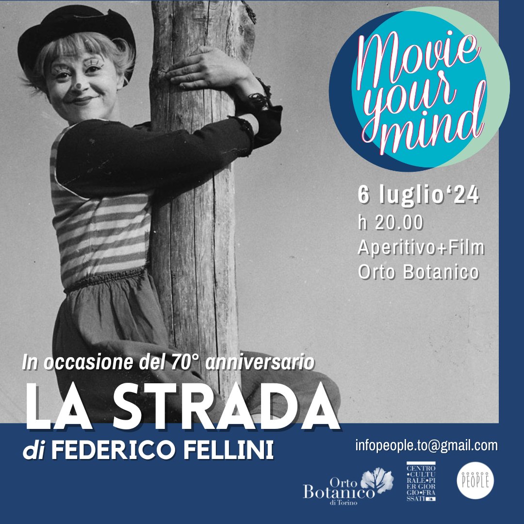 Torna Movie Your Mind - l'apericinema nell'Orto Botanico di Torino
👉 6 luglio 
APERITIVO: h 20
PROIEZIONE: h 21.30
Ingresso comprensivo dell'aperitivo: 
- 15€
- 10€ ragazzi 5 - 18 anni e Universitari.
- gratuito bambini sotto 5 anni
📍Prenotazione
eventbrite.it/e/biglietti-6-…