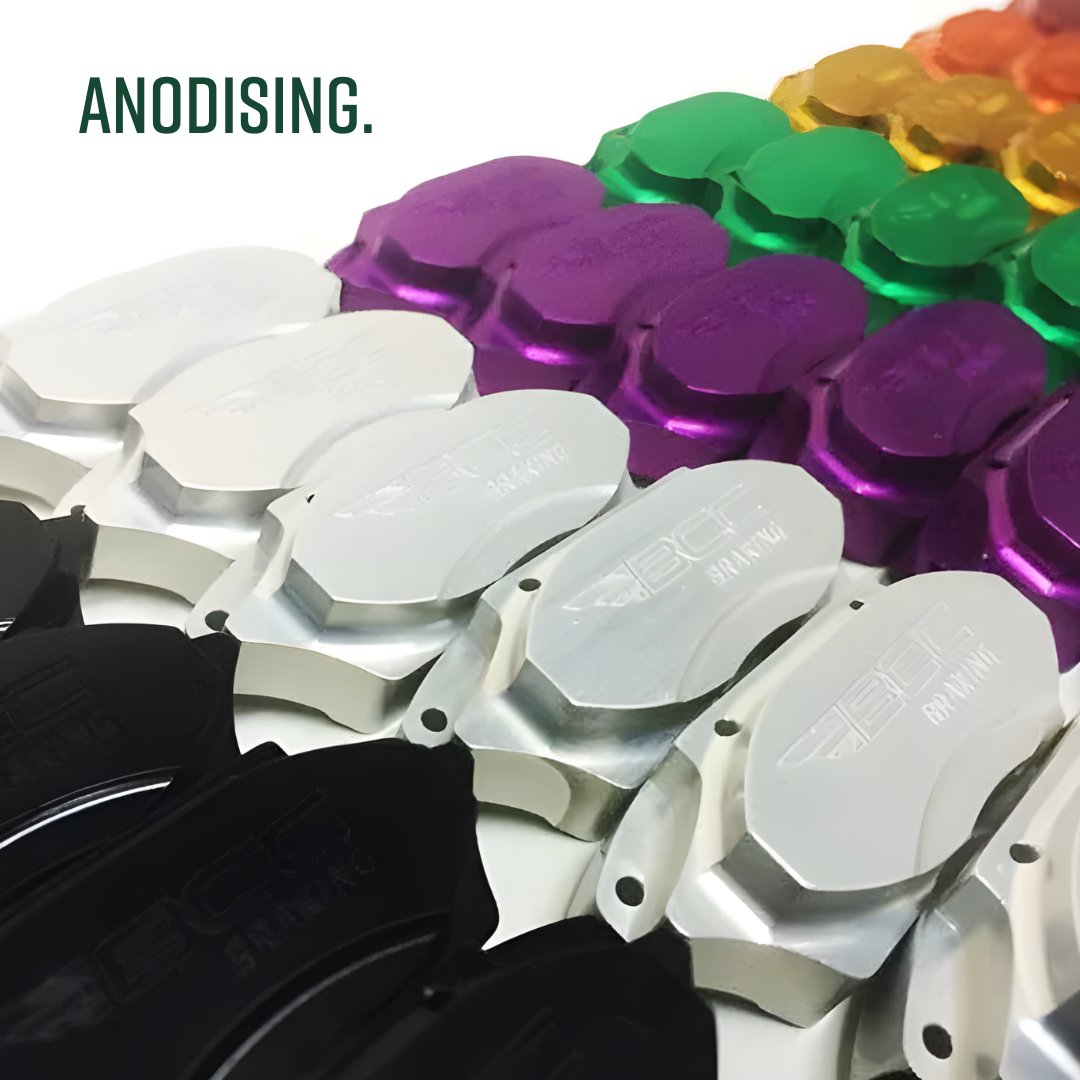 BCCParts's tweet image. Our #Calipers are sent to an approved supplier who #SulphuricAnodise them all over to protect the #Aluminium from #Corrosion. Best of all, you get to choose your colour! 😉

We stock black &amp;amp; silver, &amp;amp; offer custom options such as blue, red, yellow, green, purple, orange, &amp;amp; gold.