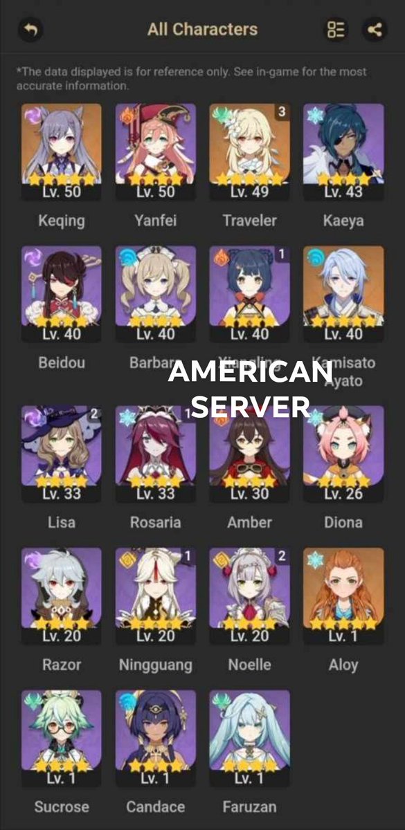 wts genshin acc (2 servers 1 acc)

NA AR32
• ayato
• keqing

ASIA AR35
• itto
• qiqi
• pjws 

other: 
• can bind email
• fixed birthday already

mop: gcash only ! :) 
name your prices : starts at 100 php dm for more info