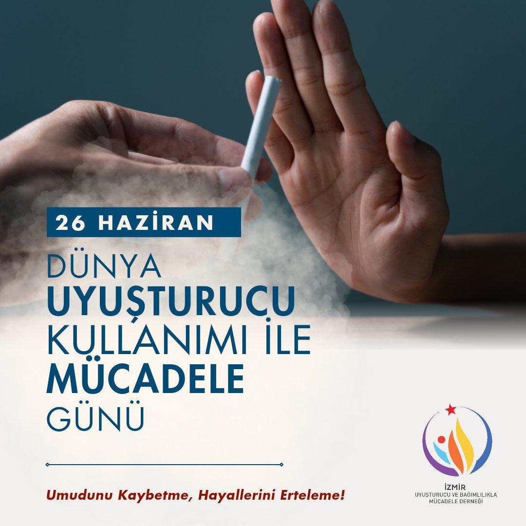 izubam35's tweet photo. "Umudunu Kaybetme, Hayallerini Erteleme!"

26 Haziran Dünya Uyuşturucu Kullanımı İle Mücadele Günü

#İzmir #Uyuşturucu #Bağımlılıkla #Mücadele #26Haziran https://t.co/dmkhcOZ9I0
