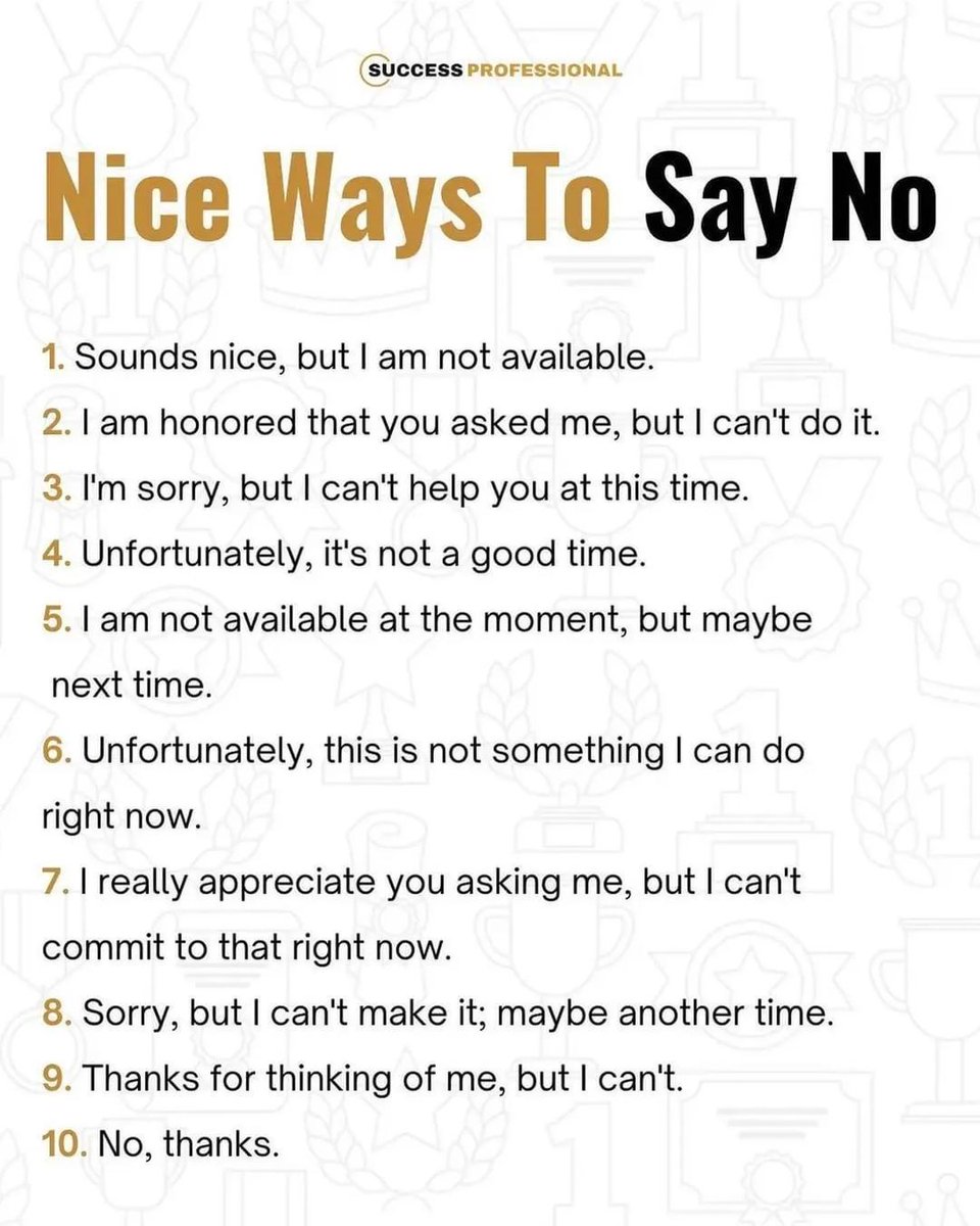 englishlearntip's tweet image. Nice Ways to say no.