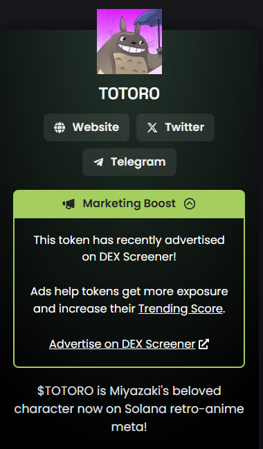 dexS ads are live now

$TOTORO