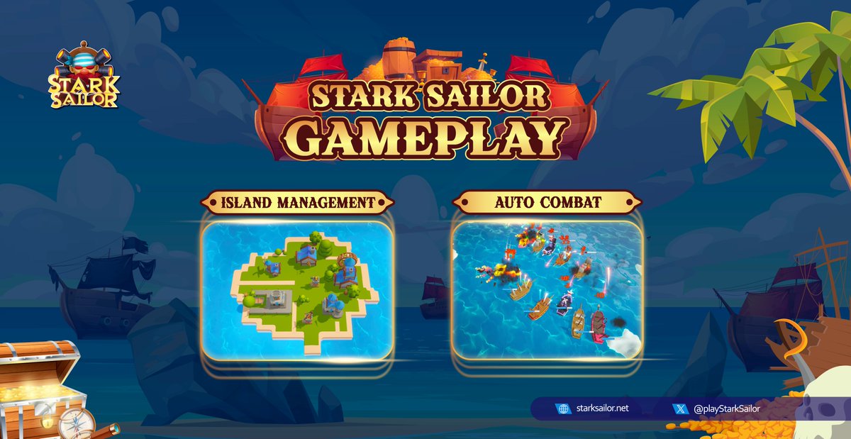playStarkSailor's tweet image. Explore the thrilling gameplay of Stark Sailor🏝️

#StarkSailor is featuring two main components: Island Management and Auto Combat, each offering unique experiences for players 🚢

Discover the details below 👇 

#Starknet #onchaingame #3Dgame #Starknetgaming