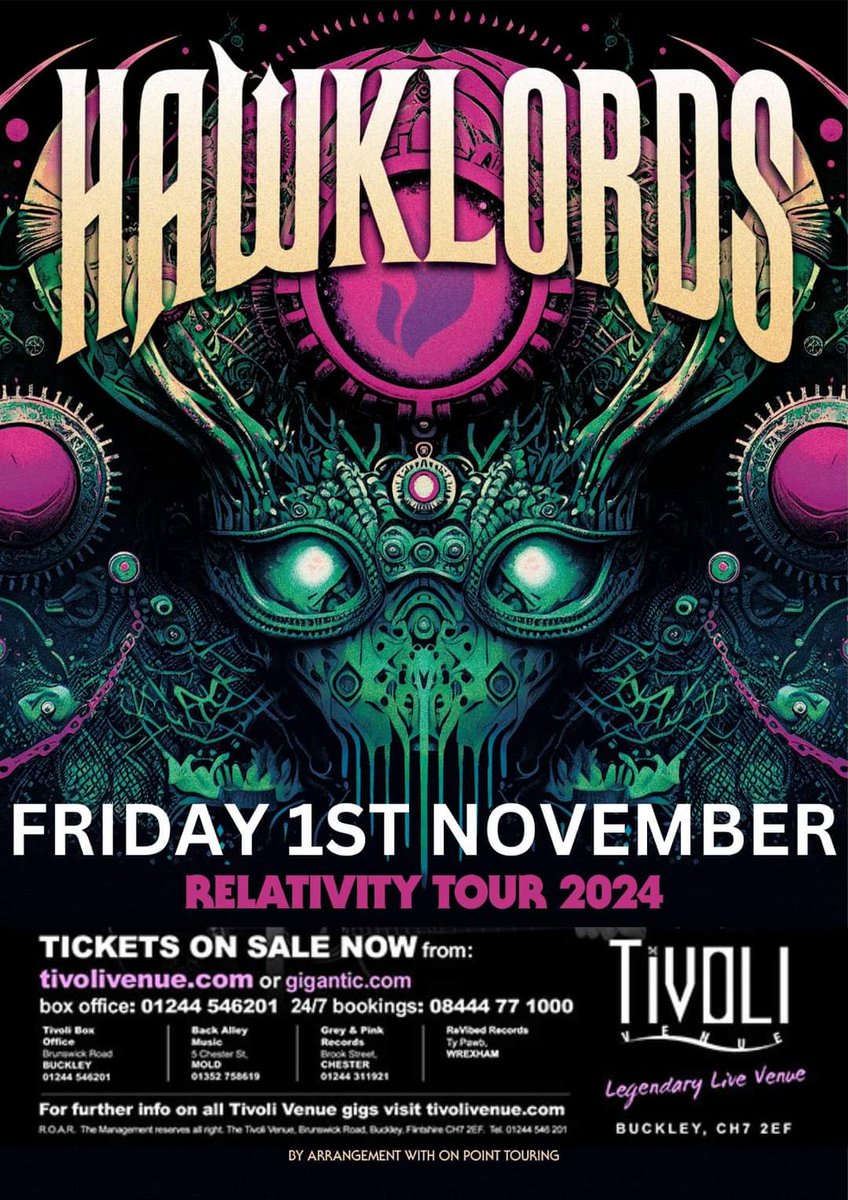 Tivoli_Venue's tweet image. *** NEW SHOW ***

The brilliant @TheHawklords return to grace our stage, Friday 1st November 2024.

Tickets are on sale now
gigantic.com/hawklords-tick…