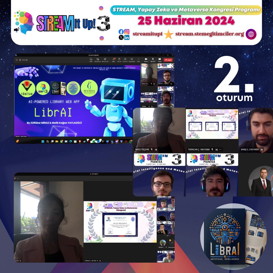 STREAM It Up!-3 projesinin 10. aşamasını oluşturan STREAM, Yapay Zeka ve Metaverse Kongresi toplam 37 oturumu ile tamamlandı🎉✅

@abdbuyukelciligi <a href="/stemegt/">STEM Eğitimcileri Derneği</a> <a href="/mcbu1992/">Manisa Celal Bayar Üniversitesi</a> <a href="/tcmeb/">Millî Eğitim Bakanlığı</a> <a href="/tcsanayi/">Sanayi ve Teknoloji Bakanlığı</a> <a href="/manisamem/">Erhan Çiftçi</a> <a href="/sanliurfamem63/">ŞANLIURFA MEM</a> <a href="/zaferkatr33/">T.C. Zafer Kalkınma Ajansı</a> <a href="/enmdigitall/">ENM Digital</a> <a href="/legoeducation/">Education</a> <a href="/teknoktaedu/">Teknokta</a> <a href="/preptest_ai/">Prep-Test</a>