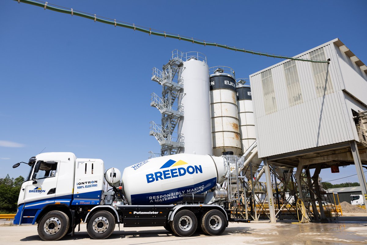 breedongroup's tweet photo. We're pleased to announce the launch of a three-month trial of a fully electric ready-mix concrete vehicle at our Raisby Quarry in County Durham.
The trial has been launched in partnership with #Putzmeister and @ZenobeEnergy.
Read more: https://t.co/c6gxJilzcx
#SANY #emixer https://t.co/gSsqeNfU6m