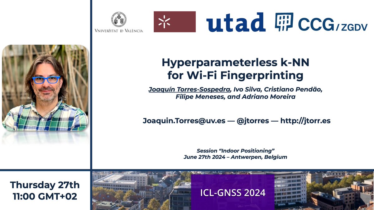 Tomorrow I will present our latest research paper "Hyperparamterless k-NN for Wi-Fi Fingerprinting" in ICL-GNSS 2024 (Antwerp, BE). Proud to present this point of view which enables the dynamic processing of fingerprints that can be transferred to (almost) any positioning method.