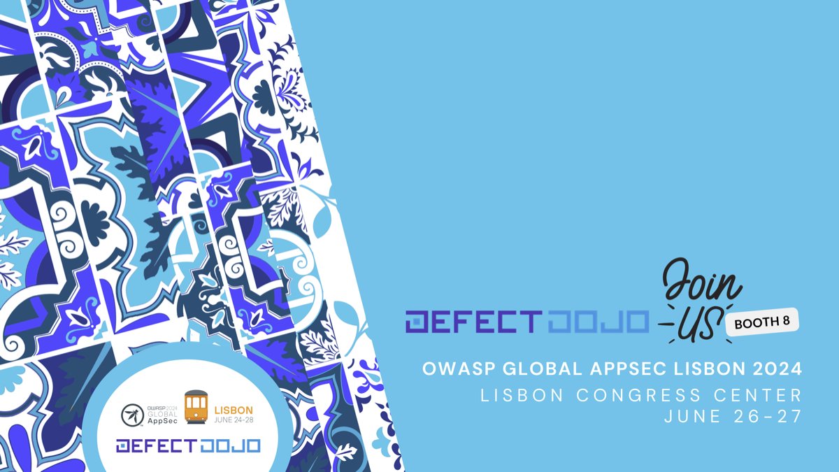 DefectDojo (@defectdojo) on Twitter photo Tomorrow is the big day. We're excited to see everyone at <a href="/owasp/">OWASP® Foundation</a> Global AppSec in Lisbon. Stop by our booth to get the latest <a href="/defectdojo/">DefectDojo</a> updates, meet the team, and win prizes, including a FlipperZero. #devsecops #appsec #aspm #owasp Tomorrow is the big day. We're excited to see everyone at <a href="/owasp/">OWASP® Foundation</a> Global AppSec in Lisbon. Stop by our booth to get the latest <a href="/defectdojo/">DefectDojo</a> updates, meet the team, and win prizes, including a FlipperZero. #devsecops #appsec #aspm #owasp