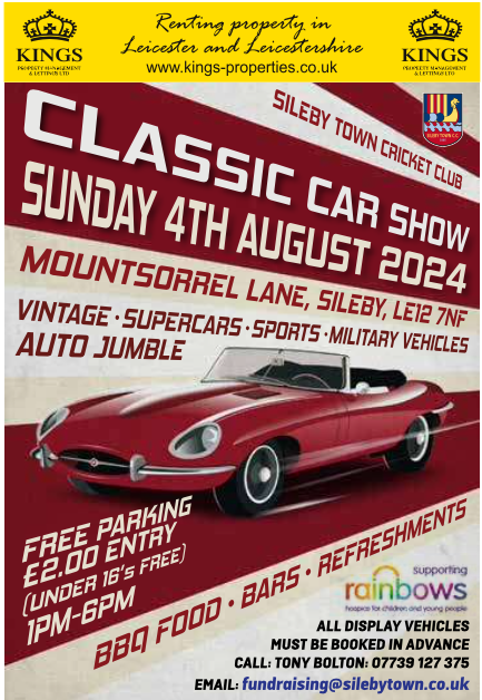 commvoicemags's tweet photo. Start your engines &amp; mark your calendars! On Sunday 4th of August Sileby Town Cricket Club is hosting a Classic Car Show! Supercars, Military Vehicles, BBQ delights and all to support Rainbows Hospice, what's not to like?! See below for details! https://t.co/30sHYG1EtJ