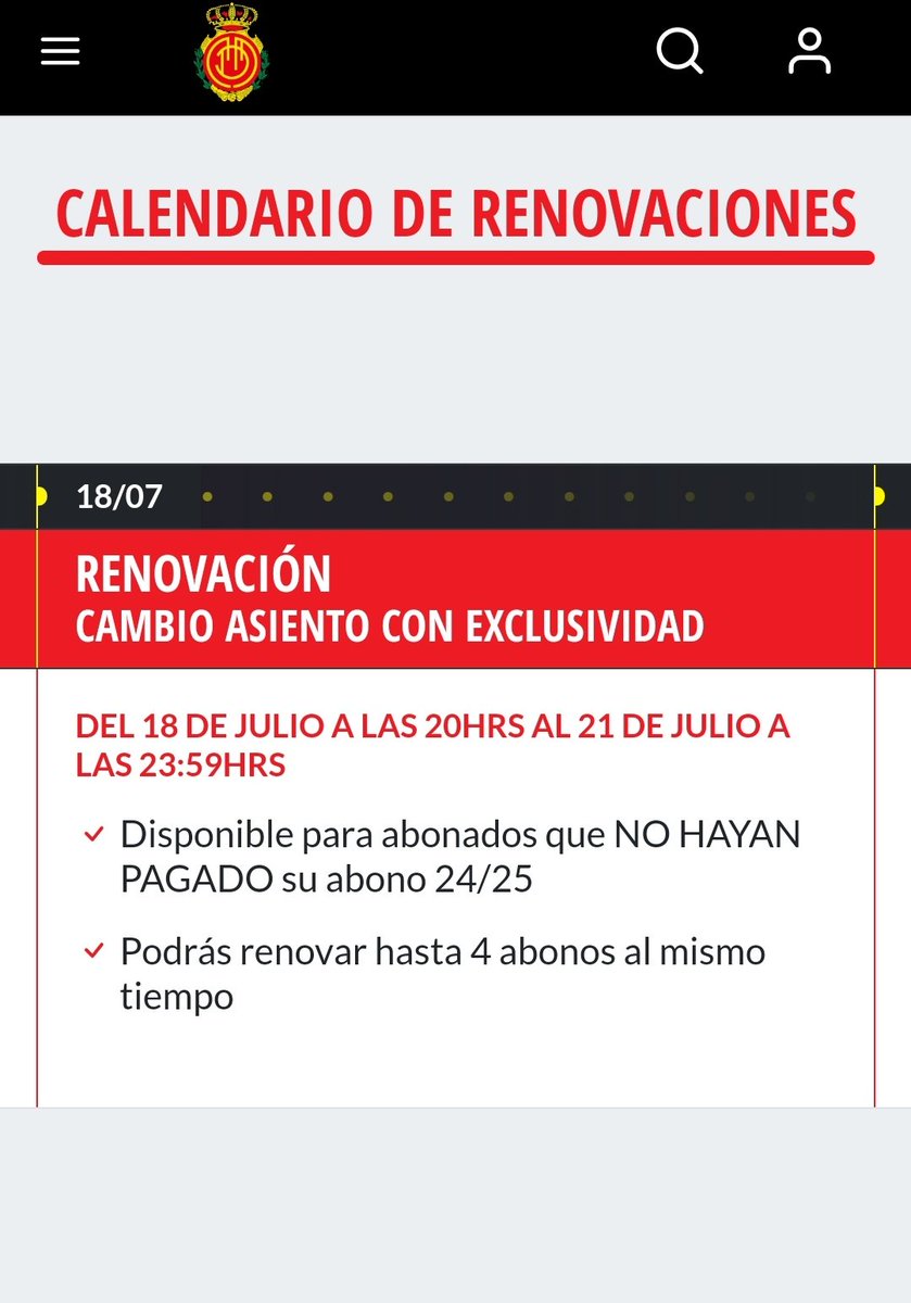 pepmari85's tweet photo. @testimmallorca Teniu idea de què significa "Renovación, cambio de asiento con exclusividad" i quina diferència hi ha amb l'opció "sin exclusividad"? Voldria mirar possibilitats de reubicació però no me queda clar com funcionen aquestes opcions @RCD_Mallorca https://t.co/2qvFAL2XaM