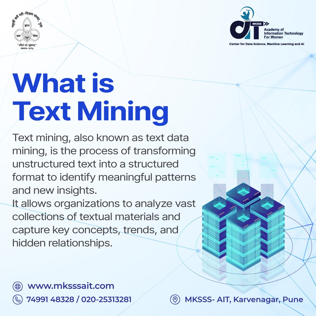 mksssait's tweet image. Unlock Insights from Text! Discover What Text Mining is All About
#artificialintelligence #education #machinelearningtools #machinelearningcourse #datascience #dataanalytics #AWS #careerincloud #amazonwebservice #Azure #deeplearning #azurecloud #PowerBI #worlddata