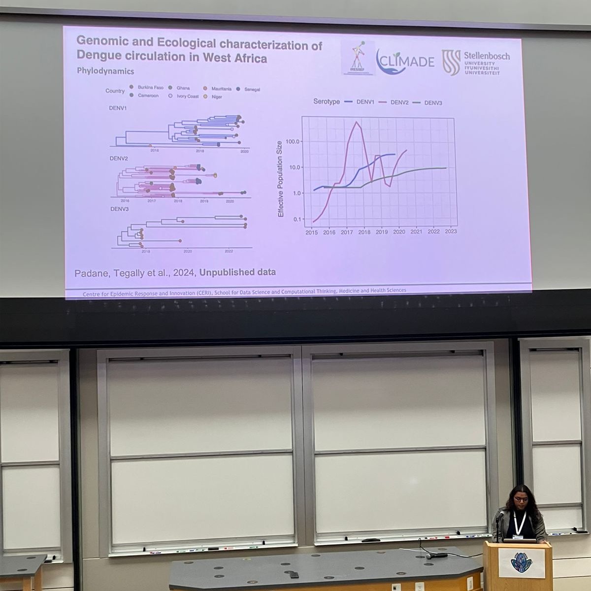 ceri_news's tweet image. How can we use phylodynamics and disease ecology to understand climate-sensitive pathogens in Africa? Dr. @houzhou, head of data science at CERI, explores this at the 2024 #EEID Conference at @Stanford. #CLIMADE #CLIMADEAfrica
