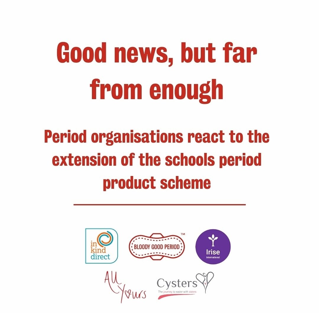 🎉 We applaud the extension of the period product scheme in England to July 2025, but more must be done to end period stigma and achieve period equity in the UK. 🩸

(Yet another thread!)

cysters.org/good-news-but-…