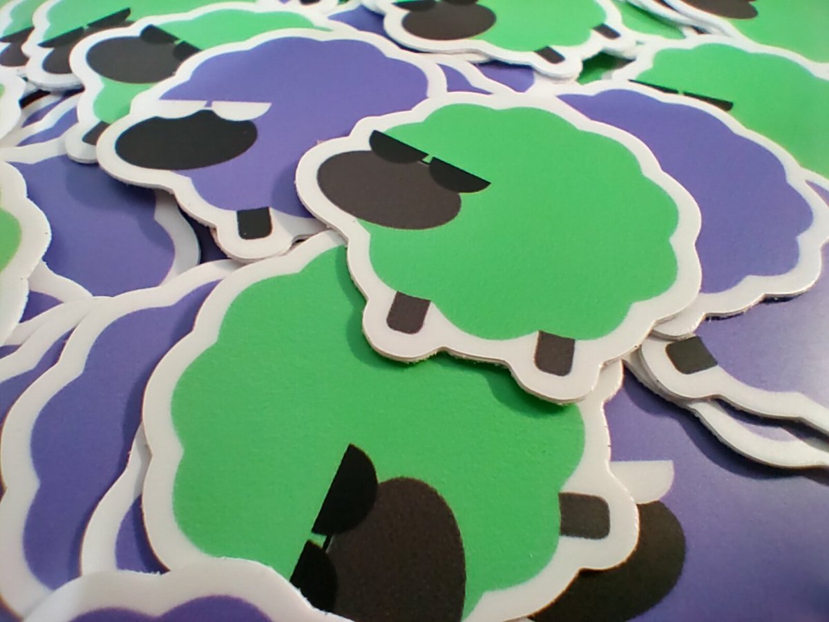 Finally got some sheep stickers! 🐑💜 
Arrived just in time for #dcbln24 :D