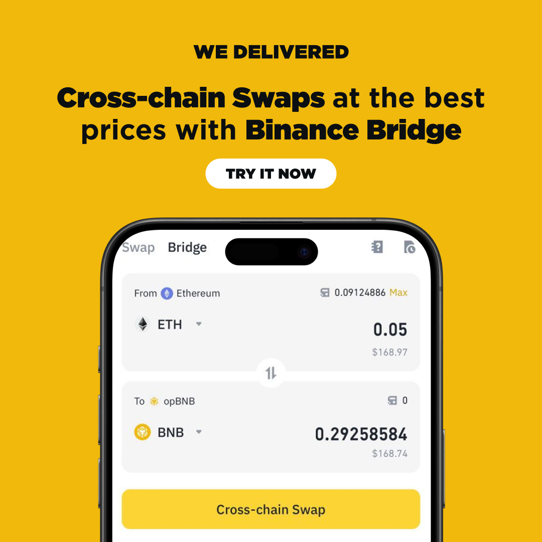 BinanceWallet's tweet photo. Spotlight on Bridging in this week’s #BinanceBuild Web3 update!

Bridging tokens across networks is easy! With our latest update it's even easier to find and use this feature, showing you the available token/network pairs for a seamless experience. 

Keep sharing your thoughts ⤵️