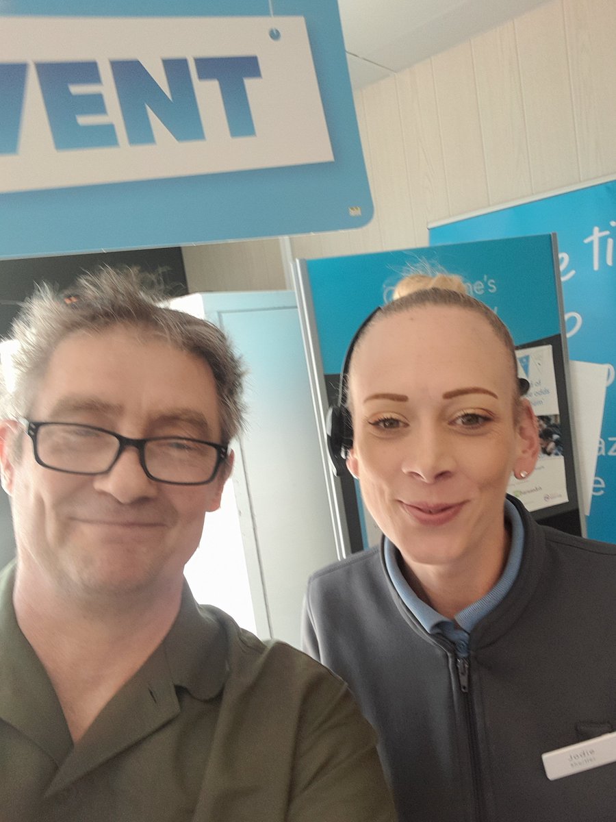 Jolie, Team Leader at Crow Lane, with a dodgy looking bloke who may need to be searched when he exits the premises