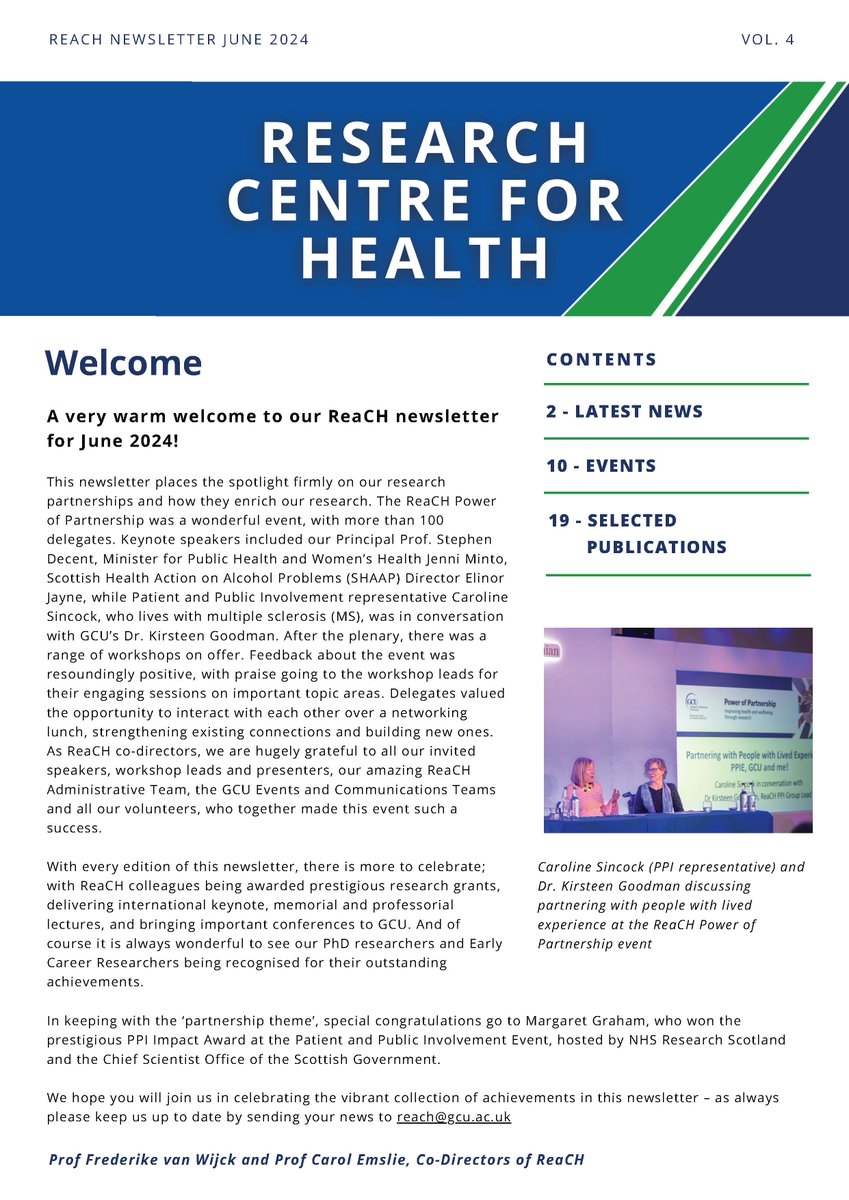 GCUReach's tweet photo. Check out some of latest research happening in the School of Health and Life Sciences @GCUSHLS, Glasgow Caledonian University in the June issue of the ReaCH newsletter!
@CaledonianNews

👉https://t.co/Z6paEQIeCP https://t.co/52jP9DDIra