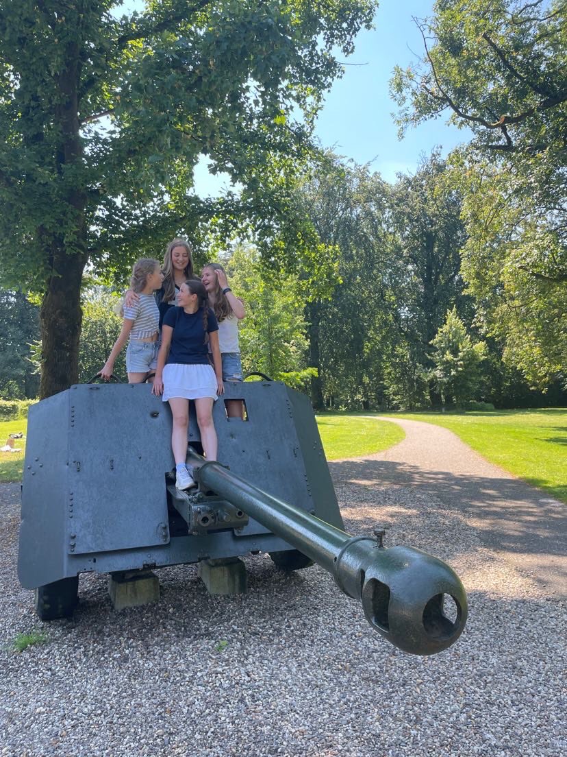Haileybury_Hist's tweet photo. Coach 2 have had a fantastic morning exploring the Airborne Museum at Hartenstein. They enjoyed the immersive experience that replicated parts of Operation Market Garden, and of course enjoyed looking at the military vehicles outside! https://t.co/pP611hs5I8