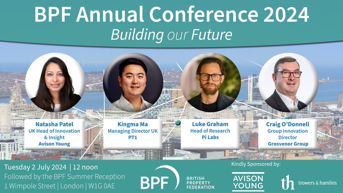 ⌛Less than a week until our BPF Annual Conference: Building our Future!

We’re pleased to announce another confirmed panel who will be exploring the future of real estate through the lens of innovation

🔗Haven't booked yet? Register here: bpf.org.uk/events/bpf-ann…