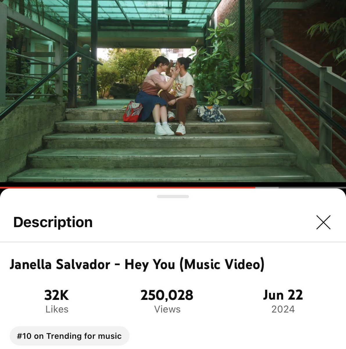 janenellatrends's tweet photo. Hey You MV just reached 250k streams! 🌈🥳

Let’s keep aiming for more and continue streaming!

#StreamHEYYOU #JanellaSalvador #JaneNella https://t.co/I3oNXnILcX
