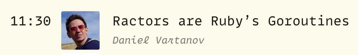 This Friday, I am speaking at <a href="/brightonruby/">Brighton Ruby</a>. 
Going to claim that since Ruby 3.3 the Ractors are as smart and powerful as goroutines in Golang.
#BrightonRuby