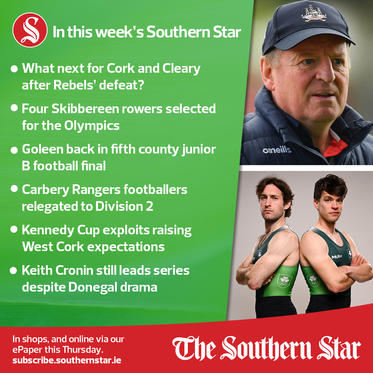Kieran McCarthy (@kieranmcc_ss) on Twitter photo Another busy <a href="/SouthernStarIRL/">The Southern Star</a> Sport en route for Thursday. Some of the many highlights below.
📱 Digital: subscribe.southernstar.ie/plans Another busy <a href="/SouthernStarIRL/">The Southern Star</a> Sport en route for Thursday. Some of the many highlights below.
📱 Digital: subscribe.southernstar.ie/plans