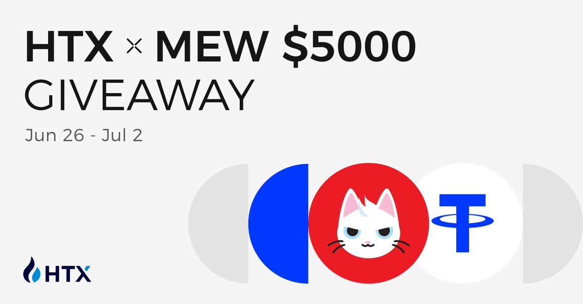 🥳#HTX x MEW $5,000 Giveaway!  

Enter to Share $5,000 in $MEW:  

✅Follow <a href="/HTX_Global/">HTX</a> <a href="/MewsWorld/">Mew</a>
✅QT + Like 
✅Fill out the form docs.google.com/forms/d/e/1FAI…