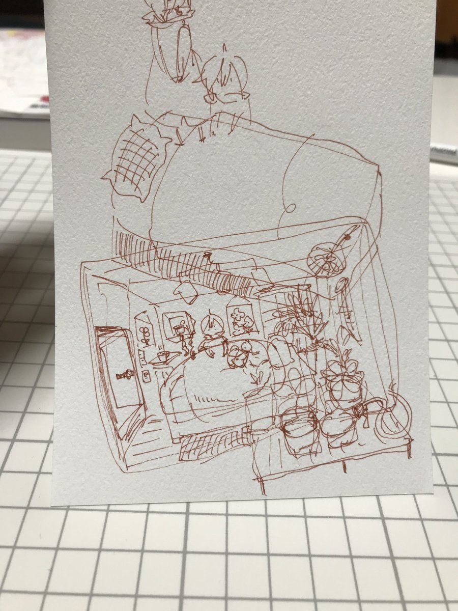 眠気と戦いラフのみなんとか描いた😎 