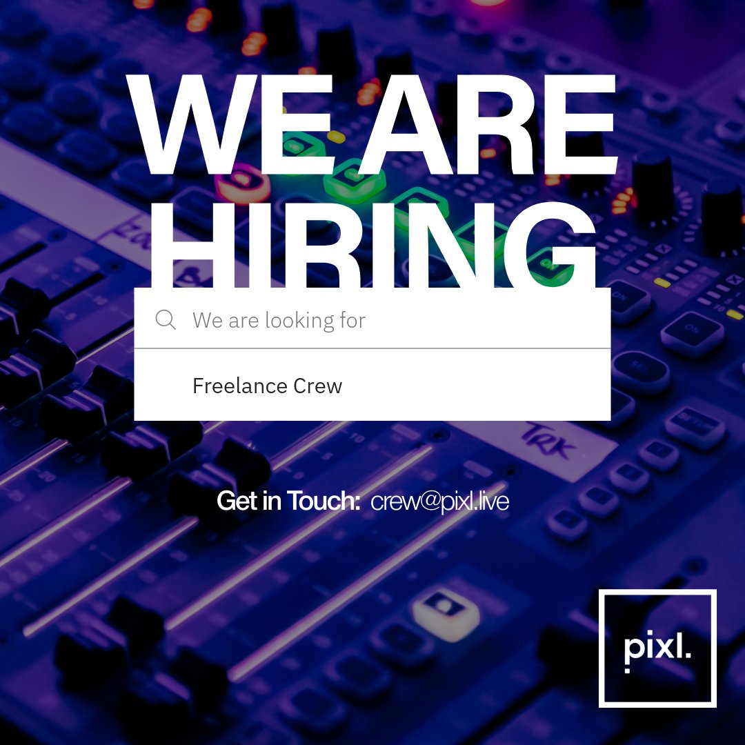 pixlevolution's tweet image. We are looking for experienced freelancers to assist with our growing demand. If you're passionate about technology and interested in working with a friendly and supportive team, get in touch at crew@pixl.live.
#AVtweeps #Crew
