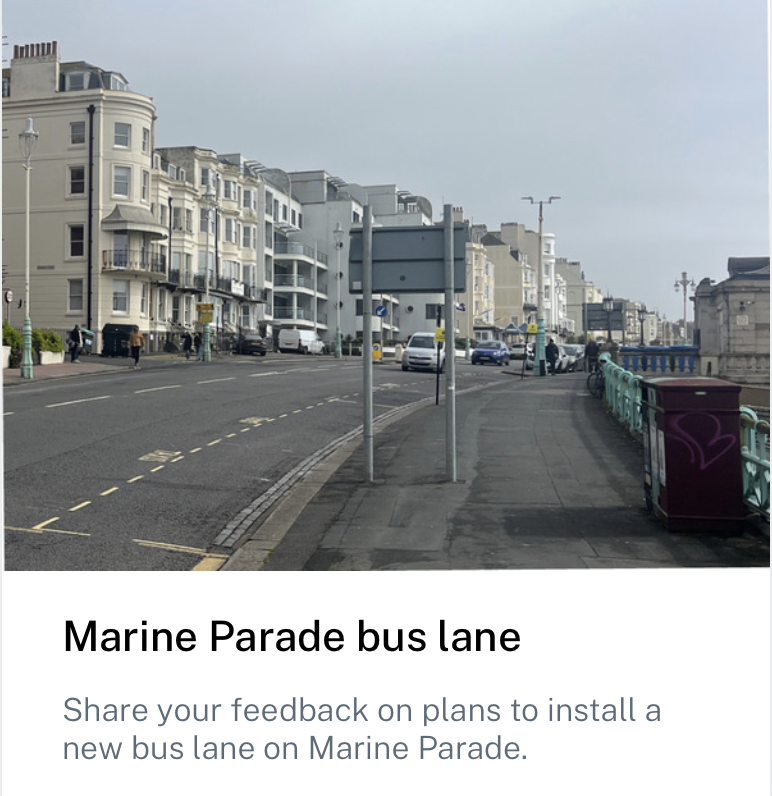 Only 2 days left to tell the Council what you think about the Marine Parade bus lane plans. We think it doesn't do enough for people who walk, wheel, cycle or use buses. See <a href="/Bricycles/">Bricycles</a> good analysis at x.com/Bricycles/stat… then share your thoughts at yourvoice.brighton-hove.gov.uk/en-GB/