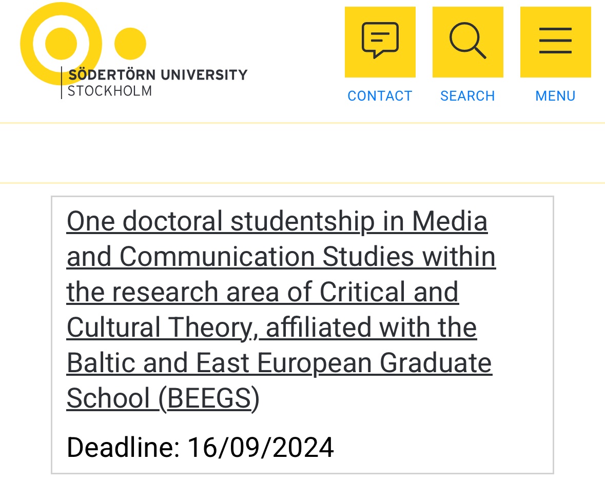 ✨🔔 JOB VACANCY ALERT! 

if you’ve been thinking about pursuing a PhD, then look no further because we’re hiring!

sh.se/english/sodert…