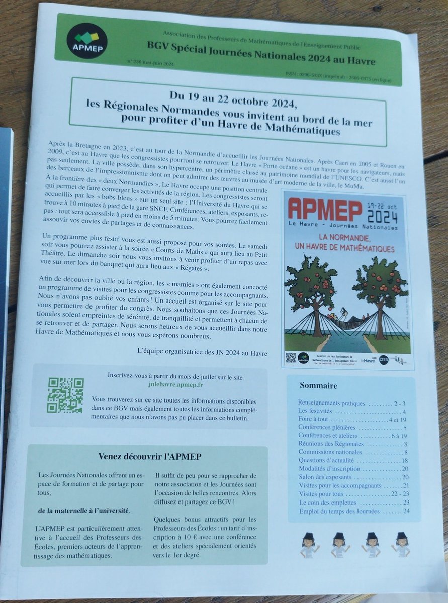 ApmepCVL's tweet photo. 📢 Il est arrivé, le dernier @AuFilDesMaths , avec en plus , le BGV pour choisir ses conférences et ateliers pour les journées du Havre à la Toussaint! De quoi lire pendant les surveillances à venir! @maths_ot https://t.co/TA5tvQ7DcZ