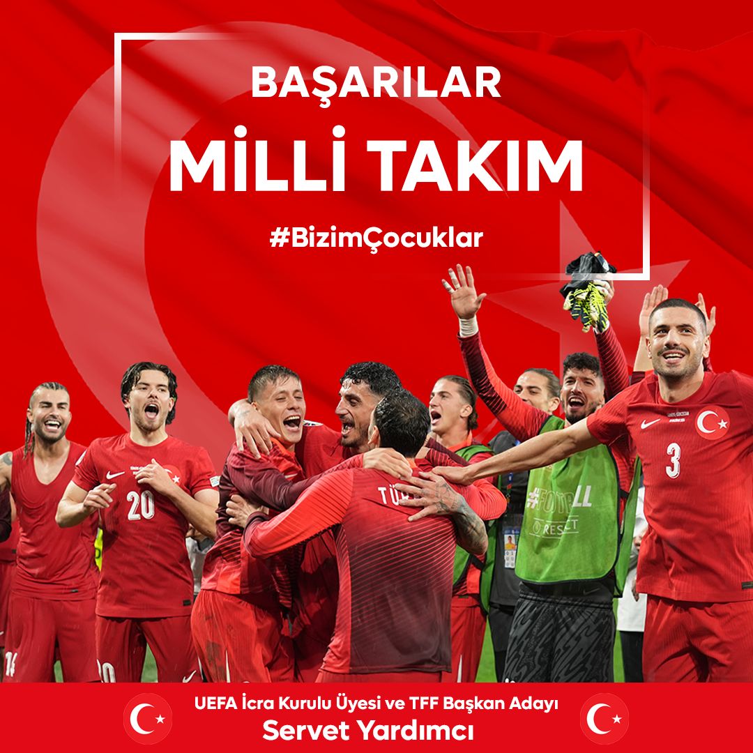 🇹🇷 2024 Avrupa Şampiyonası F Grubu üçüncü maçında Çekya ile karşılaşacak olan A Milli Futbol Takımımıza yürekten başarılar diliyorum. 

#BizimÇocuklar #Euro2024