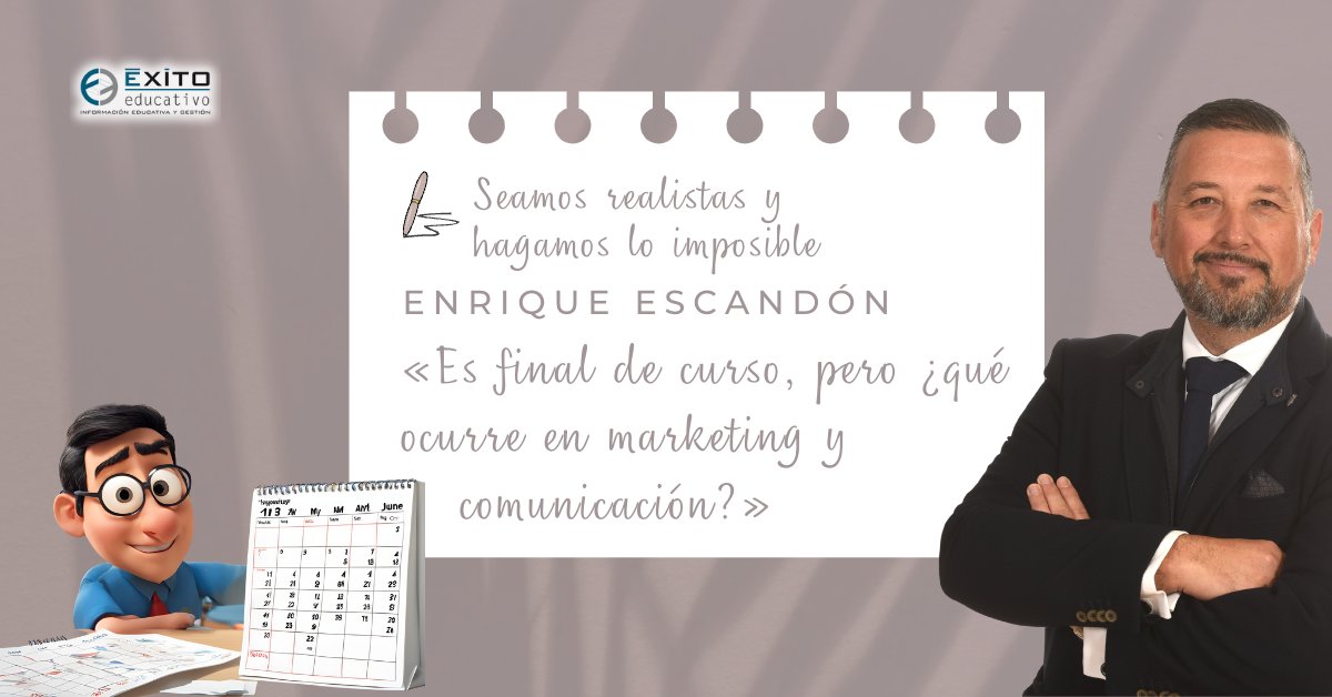 ÉXITO EDUCATIVO (@exito_educativo) on Twitter photo ✍️FIRMAS. <a href="/enrique_escando/">Enrique Escandón</a> nos ofrece los puntos clave para elaborar una memoria anual que permita evaluar el desempeño del departamento de marketing.
🔗 exitoeducativo.net/es-final-de-cu…
#lasfirmasdeéxitoeducativo #marketingeducativo #comunicación #seamosrealistasyhagamosloimposible ✍️FIRMAS. <a href="/enrique_escando/">Enrique Escandón</a> nos ofrece los puntos clave para elaborar una memoria anual que permita evaluar el desempeño del departamento de marketing.
🔗 exitoeducativo.net/es-final-de-cu…
#lasfirmasdeéxitoeducativo #marketingeducativo #comunicación #seamosrealistasyhagamosloimposible