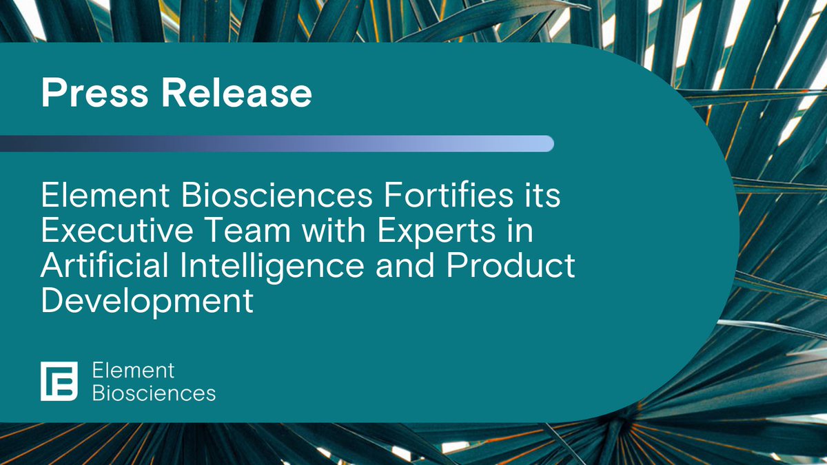 Welcome Amirali Kia as VP of AI and Tina Tian as VP of Portfolio Management to <a href="/ElemBio/">Element Biosciences</a>! Their sector-leading expertise will further drive our #innovations and enable us to deliver the best possible sequencing and #multiomics products to our customers. bit.ly/3VFBMwP
