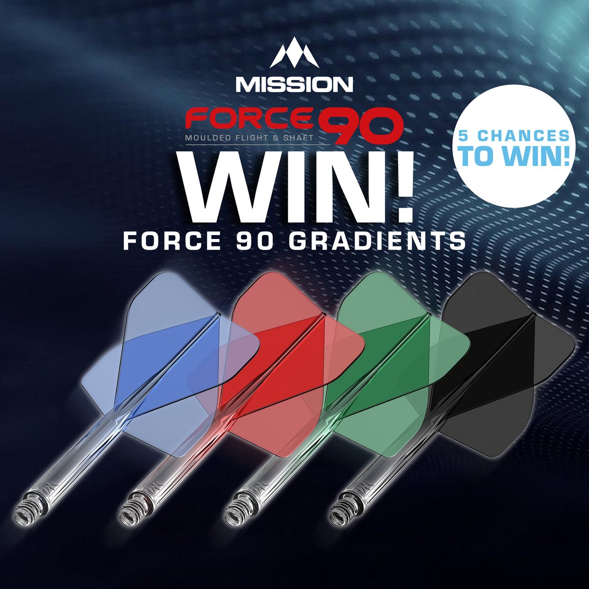 MissionDarts's tweet image. 𝐖𝐈𝐍 𝐚 𝐬𝐞𝐭 𝐨𝐟 𝐭𝐡𝐞 𝐧𝐞𝐰 𝐅𝐨𝐫𝐜𝐞 𝟗𝟎 𝐆𝐫𝐚𝐝𝐢𝐞𝐧𝐭𝐬

To be in with the chance of winning 
1⃣ Follow Mission Darts.
2⃣ Like this post and reply which colour &amp;amp; shape you want.

Ends 02/07/24. 5 sets to win. T&amp;amp;Cs apply (check Facebook post). #ForTheWin #Giveaway