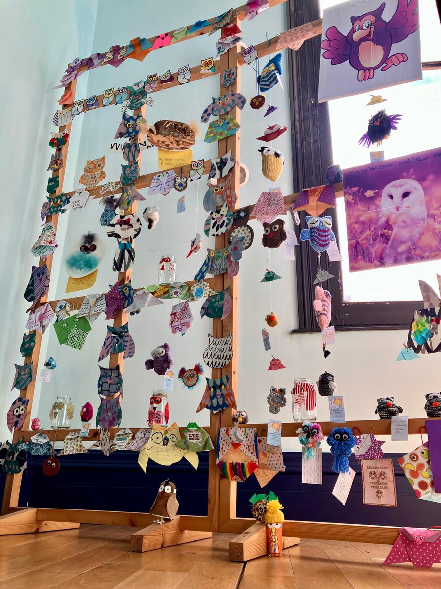 BeingYouLeeds's tweet photo. Our Women's Make & Do group loved taking-part in the @MindWellLeeds #GiveAHoot campaign. After making our origami owls and sharing dreams & wishes for the future, we went to see them beautifully displayed at @LeedsCityMuseum https://t.co/VDKxTnb0Da