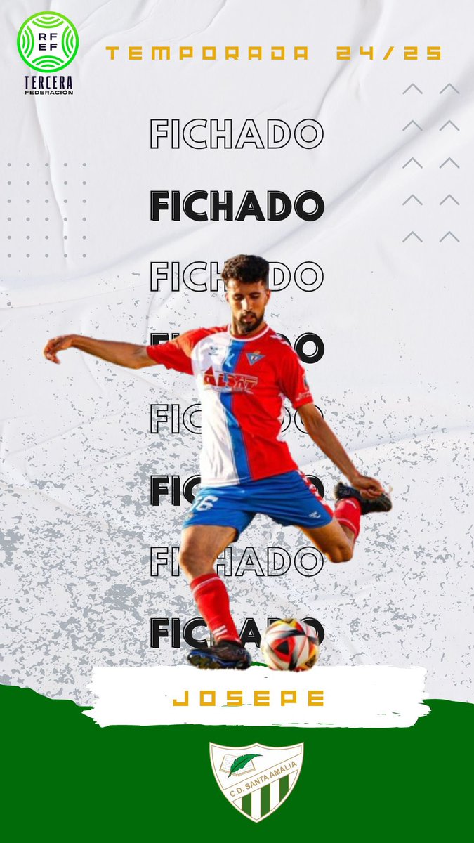 CDSantaAmalia's tweet photo. 📣 Comunicado Oficial 📣

🆕 FICHADO 🆕

Poniendo los cimientos de la defensa, @Josepedrobarrio se une al club amaliense. 

Procedente CD Don Benito  

👏🏽¡Bienvenido Josepe! 👏🏽

💚 ¡Vamos Verdes! 💚 https://t.co/bztsdfxZT2